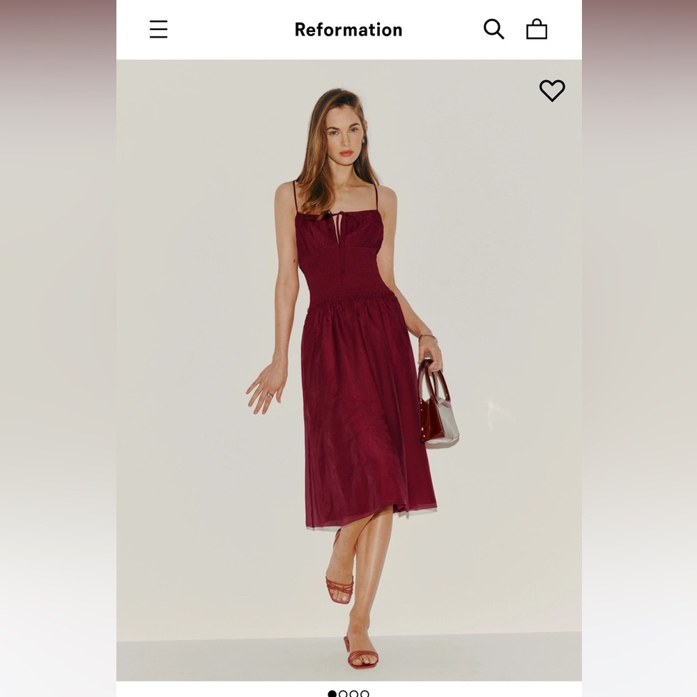 Reformation Laly Burgundy Midi Dress